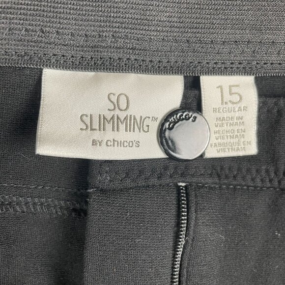 Chicos So Slimming Pants 10/M/1.5 Office Work Capsule Everyday Minimal Basic Str - Picture 8 of 12